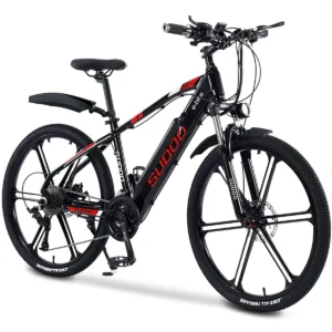 Azraa Electric Bike | Red Warrier 26" Electric Mountain Pedal E-Bike | 36V12A Battery with Integrated wheels |